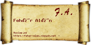 Fehér Alán névjegykártya